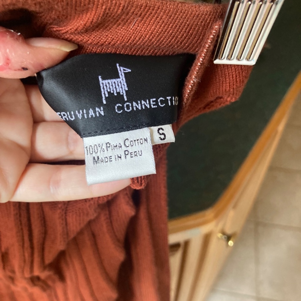 Peruvian Connection Rust Red Tunic/Skirt Set, S - image 3